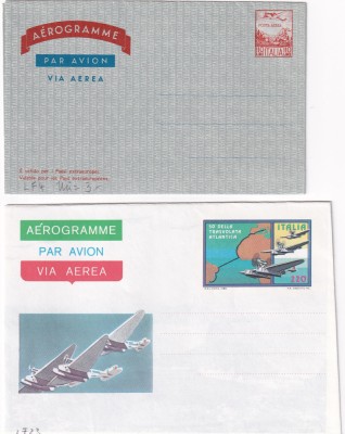 FILATELIE TEMATICA - PLIC ITALIA TEMATICA AVION AVIOANE AVIATIE AEROGRAM foto