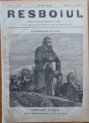 Ziarul Resboiul, nr. 161, 1877; Osman Pasa vizitand intaririle Plevnei foto
