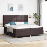 Cumpara ieftin Pat cu arcuri cu saltea Maro 200 x 200 cm țesătură