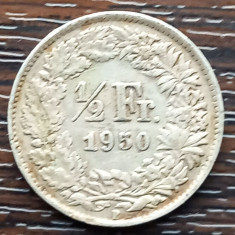 (A970) MONEDA DIN ARGINT ELVETIA - 1/2 FRANC 1950 foto