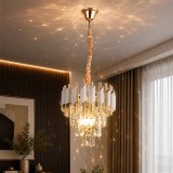 Candelabru Cristal Alessandro DESIGN VERSAILLES Petito, 3xE14, Diametru 30cm, Auriu Lucios si Alb, Inaltime Reglabila