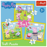 Puzzle 3 &icirc;n 1 (20+36+50 piese) &bdquo;Happy day - Peppa Pig&rdquo;