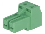 Regletă de conexiuni deconectabilă 7,62mm cu 2 piste drept mufe
