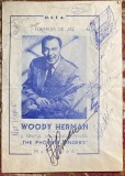 JAZZ / WOODY HERMAN, MAI 1966/SEMNATURA OLOGRAFA A MUZICIANULUI AMERICAN