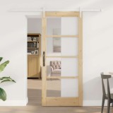 Set ușă glisantă cu hardware 86x198.5 cm Lemn masiv din pin