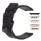 Curea piele naturala, compatibila Apple Watch 10, 42mm, Negru