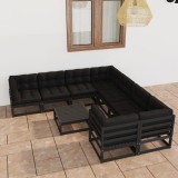 vidaXL Set mobilier grădină cu perne, 9 piese, lemn masiv de pin 3077033