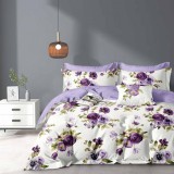 Lenjerie pat dublu,bumbac finet,6 piese,cearceaf normal 220x240cm, cearceaf pilota 200x220cm, 2 fete de perna 50x70, 2 fete de perna 70x70-M353