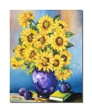 Cumpara ieftin Tablou vaza cu floarea soarelui pictat manual, Din gradina bunicii, 50x40cm ulei pe panza, Constantin Feraru
