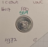 559 Seychelles 1 Cent - Elizabeth II FAO 1972, KM#17, excelenta