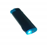 Cumpara ieftin Bricheta cu LED, de buzunar, BRFL00051 Blue, 81 x 25 x 10 mm, flacara reglabila, neagra cu albastru