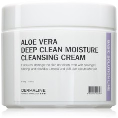 Dermaline Basic Solution Line Aloe Vera Deep Clean Moisture Cleansing Cream Crem&atilde; curățare &icirc;n profunzime cu aloe vera pentru piele sensibila 300 ml