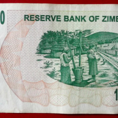 ZIMBABWE 100 Million Dollars 100 000 000 $ 2008 mai rara seria AA 0093570 **