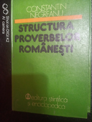 Structura proverbelor romanesti-Constantin Negreanu foto