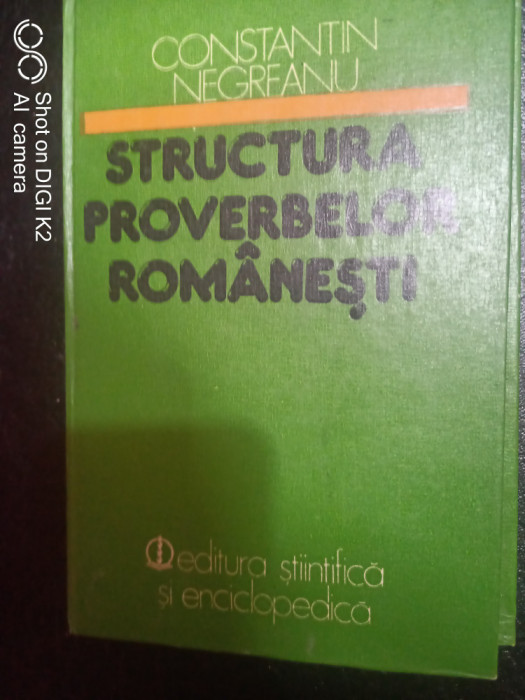 Structura proverbelor romanesti-Constantin Negreanu