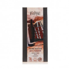 Ciocolata amaruie cu 85% cacao vegana Bio, 100g, Vivani