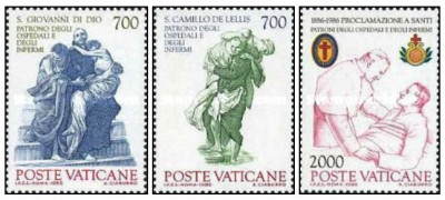 Vatican 1986 - Canonizarea lui Ioan ca protector al bolnavilor, serie neuzata foto