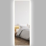 HOMCOM Mare oglindă de perete LED oglindă de lungime &icirc;ntreagă 3 culori de lumină reglabile funcție de memorie 120 x 40 cm transparent | Aosom Romania