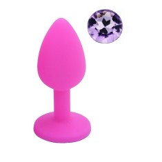 Dop Anal Silicone Buttplug, Medium, Roz/Mov Deschis, Guilty Toys