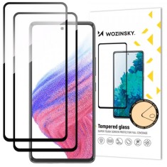 Folie de protectie Ecran WZK pentru Samsung Galaxy A54 A546, Sticla Securizata, Full Glue, Set 2 bucati, Neagra foto