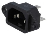 Conector Alimentare AC Tată 10A 250V IEC 60320 6061