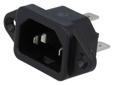 Conector Alimentare AC Tată 10A 250V IEC 60320 6061 foto