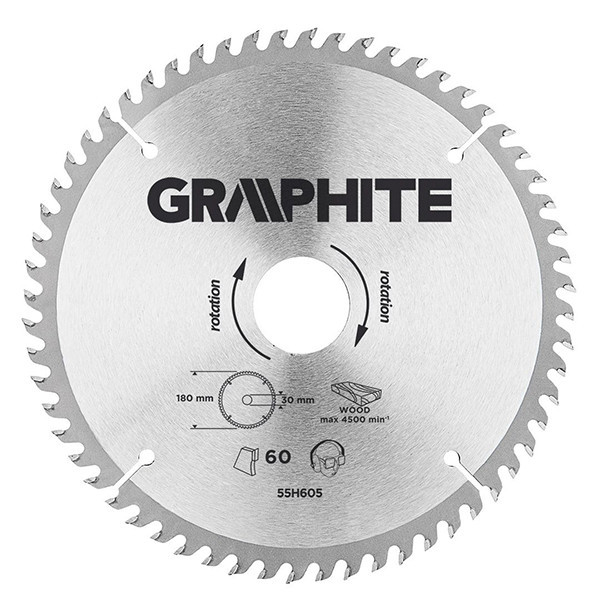 Panza ferastrau circular WIDIA 60 dinti varfuri 180x30mm GRAPHITE 55H605 HardWork ToolsRange