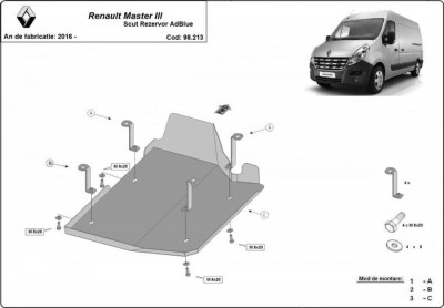 Scut rezervor AdBlue metalic Renault Master 2016-prezent - Model 1 foto