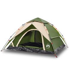 Cort de camping cupola 5 persoane, setare rapida, verde foto