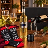Pachet 5 Accesorii pentru Vin, Racitor, Aerator, Dop Vacuum si Suport Sticla