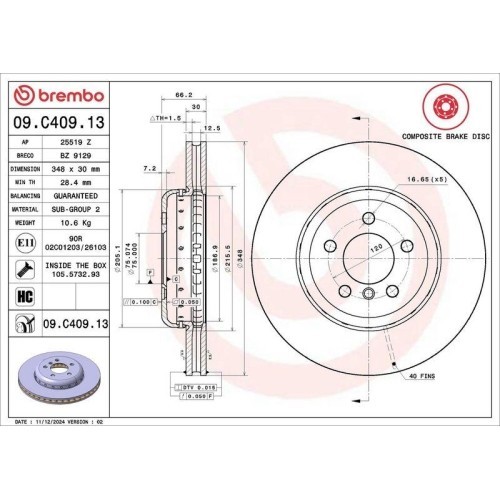 Set disc frana BMW 5 (F10) 01.09-10.16, 5 Gran Turismo (F07) 01.09-02.17, 5 Touring (F11) 11.09-02.17, 6 Convertible (F12) 12.10-06.18, 6 Coupe (F13)