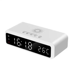 Ceas cu alarma digital Brius X7, Lumina ambientala, Afisaj LED, Incarcare wireless, Fast Charging 5W, Termometru / Temperatura, Compatibil telefoane i