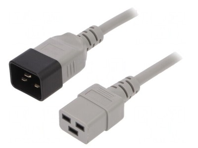 Cablu de Alimentare 1,8m Gri 16A IEC C19 la C20 3x1,5mm2 foto