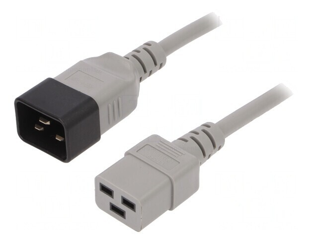 Cablu de Alimentare 1,8m Gri 16A IEC C19 la C20 3x1,5mm2