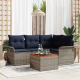vidaXL Set de canapele pentru grădină 5 pcs Gri și albastru marin 3355994