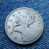 1p - 25 Cents 1941 Canada argint / George VI, America de Nord