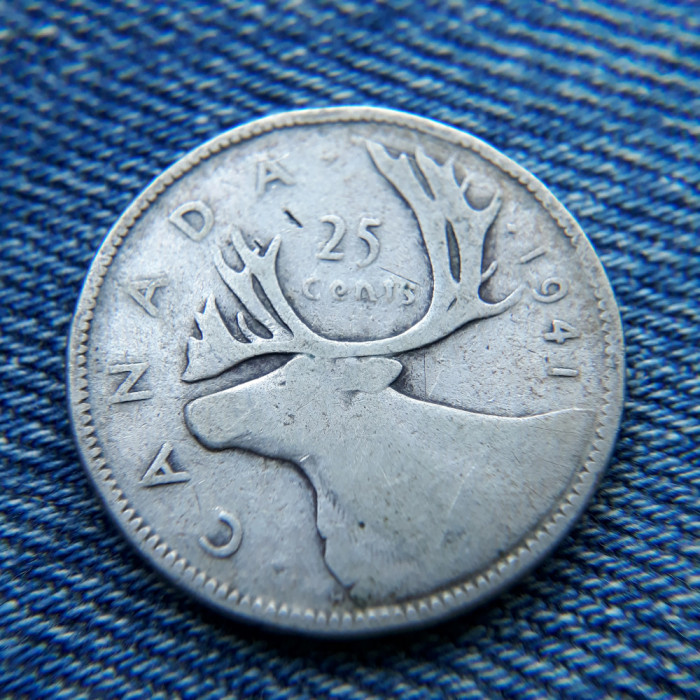 1p - 25 Cents 1941 Canada argint / George VI