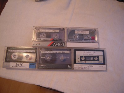 LOT de 5 casete audio marci diverse: JVC, MEMOREX, SONY, PHILIPS, GOLDSTAR foto