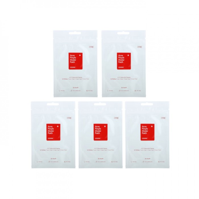 Set 5 pachete plasturi pentru cosuri si anti acnee COSRX Acne Pimple Master Patch, 24 buc x 5 plicur