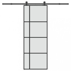 vidaXL Ușă glisantă cu set feronerie, 76x205 cm, sticlă ESG/aluminiu