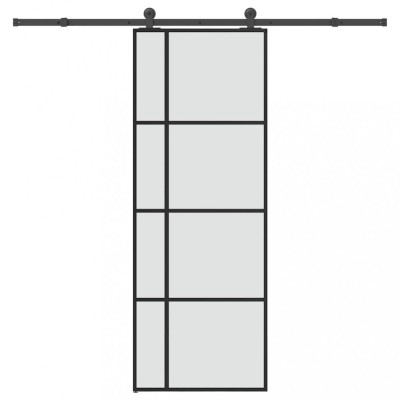 vidaXL Ușă glisantă cu set feronerie, 76x205 cm, sticlă ESG/aluminiu foto