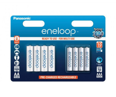 Set acumulatori Panasonic Eneloop Ni-MH AA(R6) 1900mA +AAA (R3) 750mA B4+4 BKKJMCCE44E foto