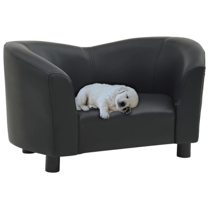 Gossi canapea pentru caini, negru, 67x41x39 cm, piele ecologica