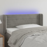 Cumpara ieftin Tăblie de pat cu LED, gri deschis, 103x16x78/88 cm, catifea