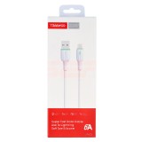 Cablu date soft silicone USB - Lightning TRANYOO Fast Charge T-X22 White