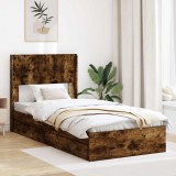 vidaXL Cadru de pat cu depozitare și tăblie 3 pcs Lemn prelucrat 3414417