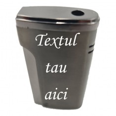 Bricheta Metalica Personalizata cu Textul Tau, Gaz, Antivant, Cutie, Negru