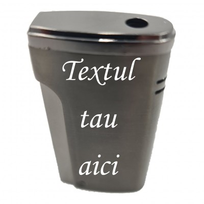 Bricheta Metalica Personalizata cu Textul Tau, Gaz, Antivant, Cutie, Negru foto