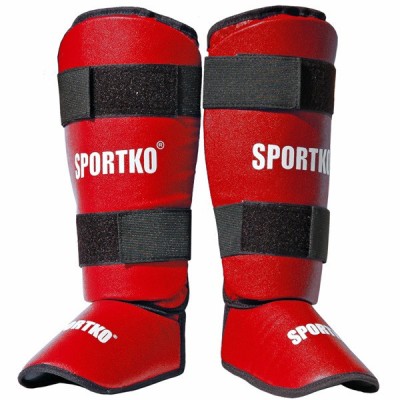 Protectie tibie si picioare SportKo 331, S, Rosu foto