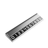 Suport Auto Numar Telefon Parcare, Flippy, Design Metalic cu Capac, Afisaj Ascuns Rabatabil, Cifre Magnetice Fluorescente, 11.8 x 3 x 1 cm, Argintiu&nbsp;